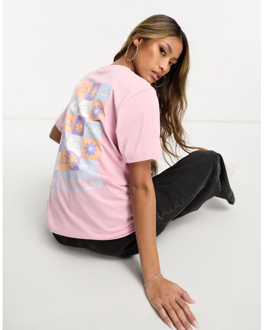 ellesse-Pink-Petalian-T-shirt-With-Daisy-Back-Print