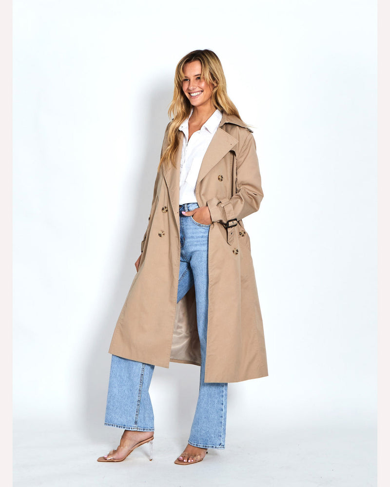 leoni-teddy-trench-coat-taupe-front-view