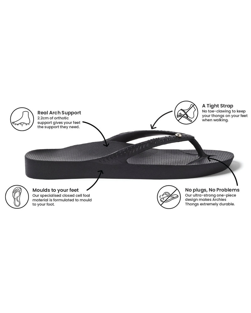 Archies-arch-support-jandals-Crystal-black-info