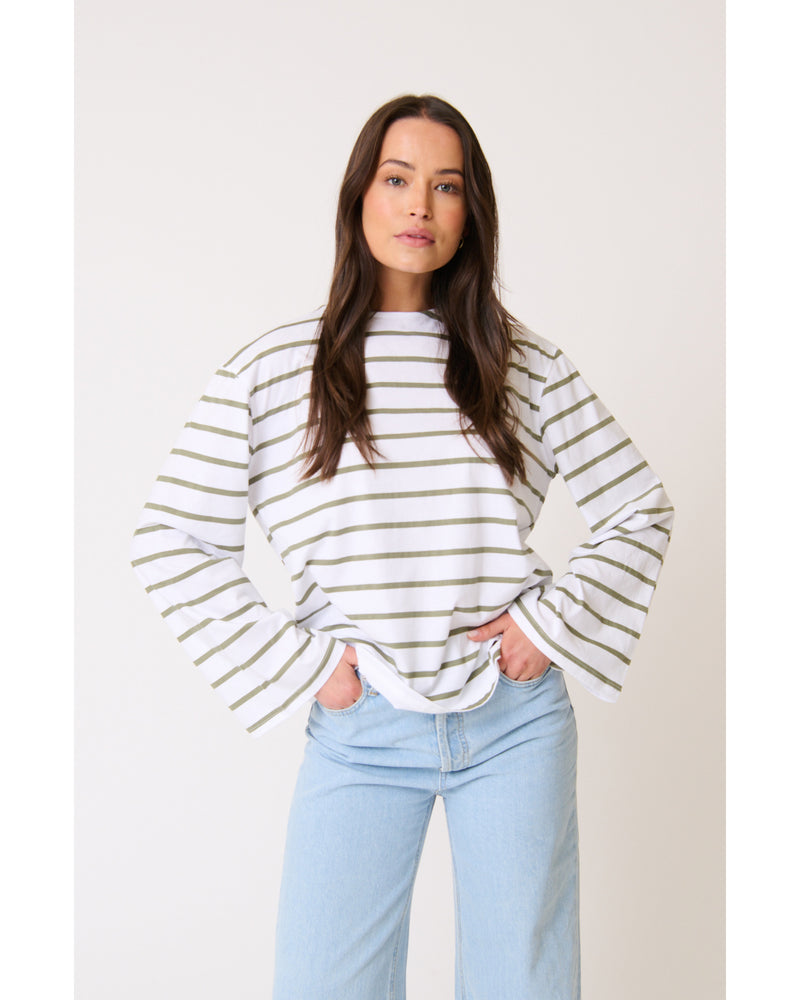 Cartelandwillow-river-long-leeve-top-khaki-stripe