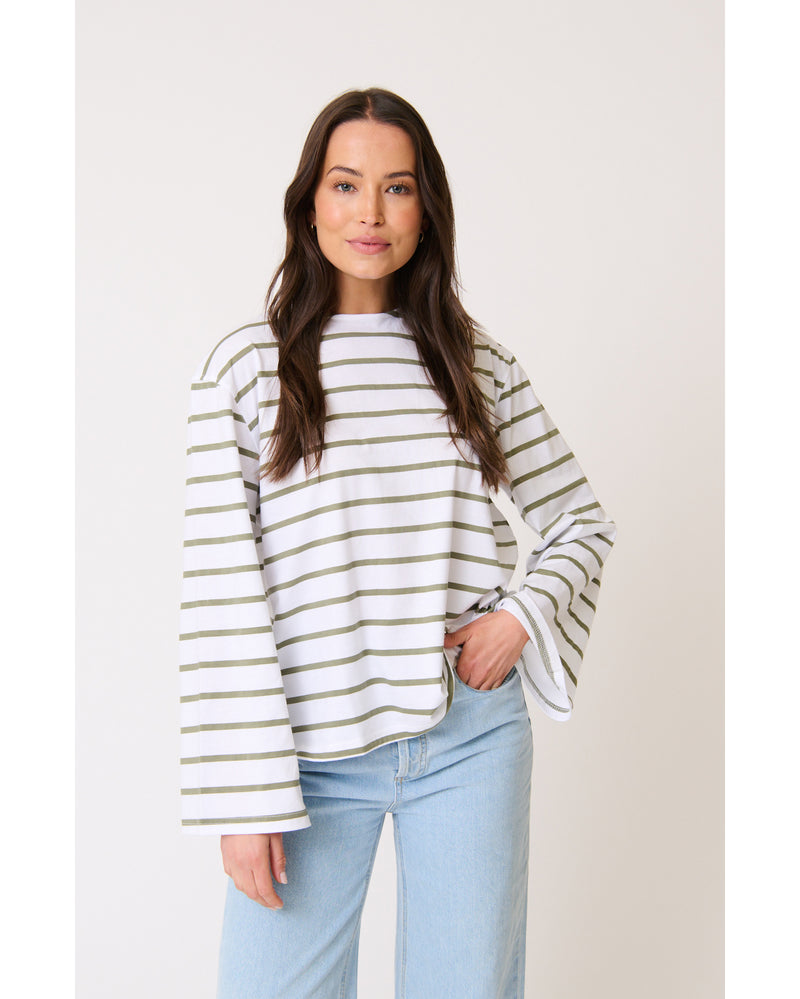 Cartelandwillow-river-long-sleeve-top-khaki-stripe