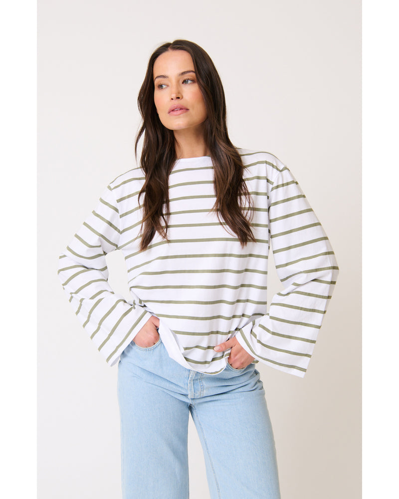 Cartelandwillow-river-long-sleeve-top-khaki-stripe