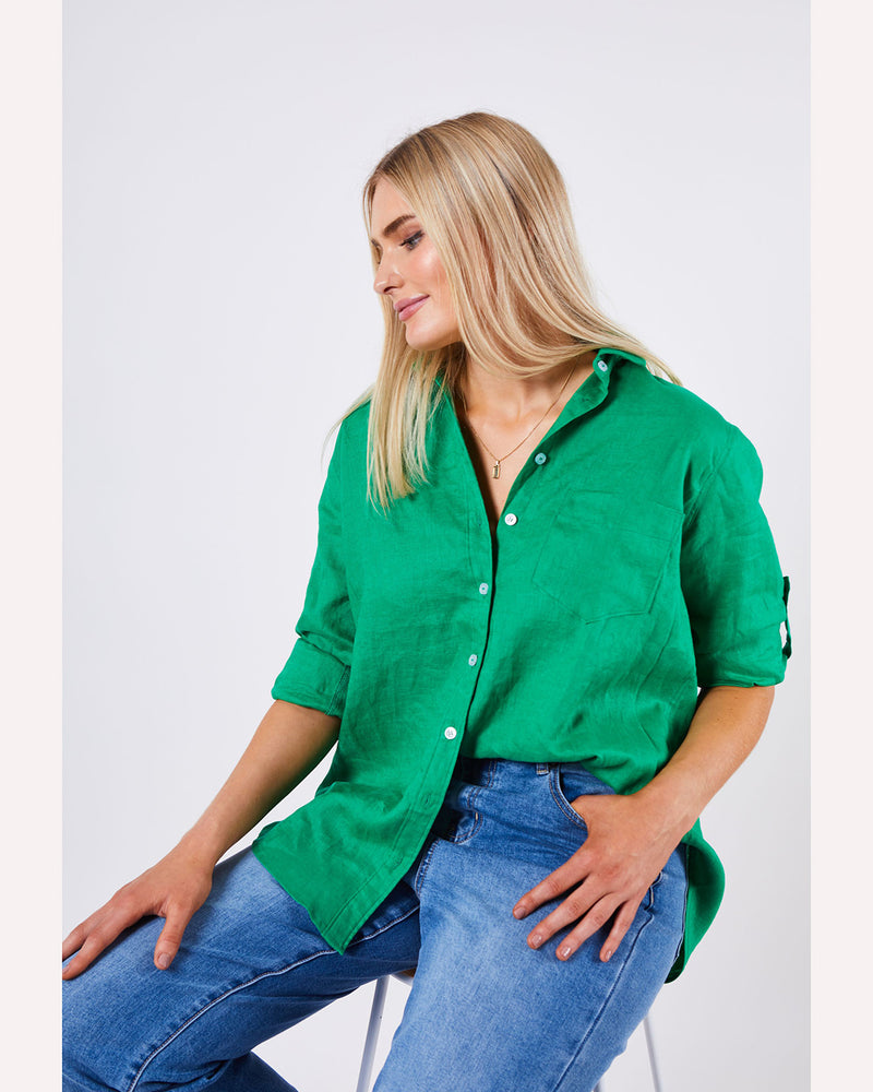G7-adele-linen-shirt-green-front