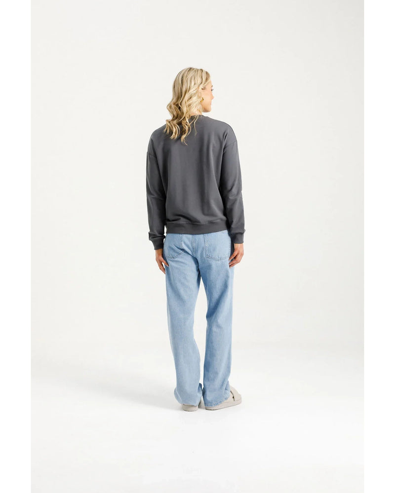 HomeLee-camilla-crew-graphite-with-blossom-berry-bow