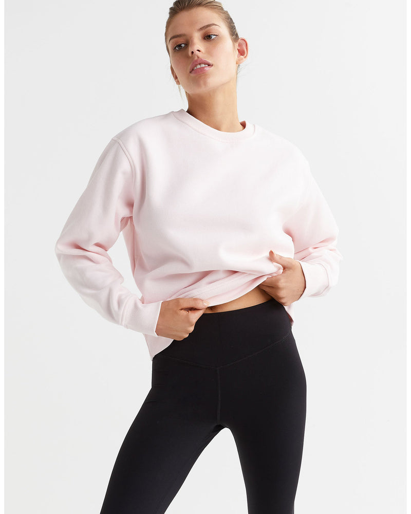 Lilybod-Millie-Classic-Fleece-Crew-Powder-Pink-front