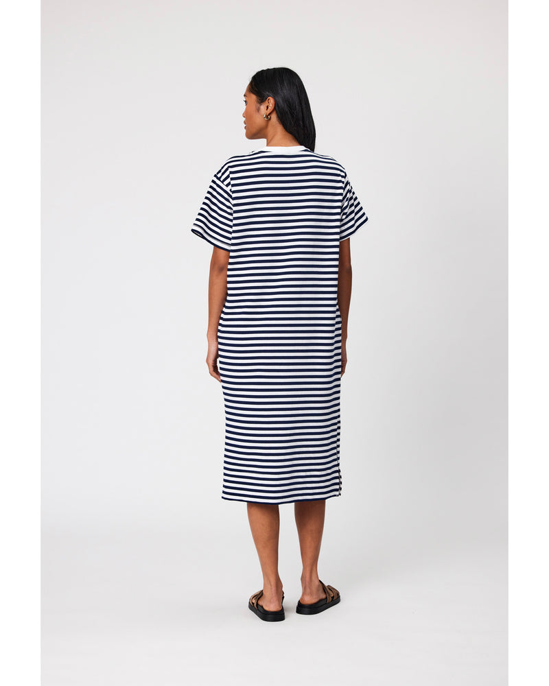 Marlow-Weekday-Midi-Dress-Navy-Stripe-back
