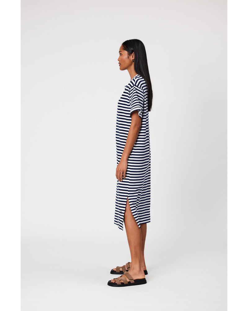 Marlow-Weekday-Midi-Dress-Navy-Stripe-side