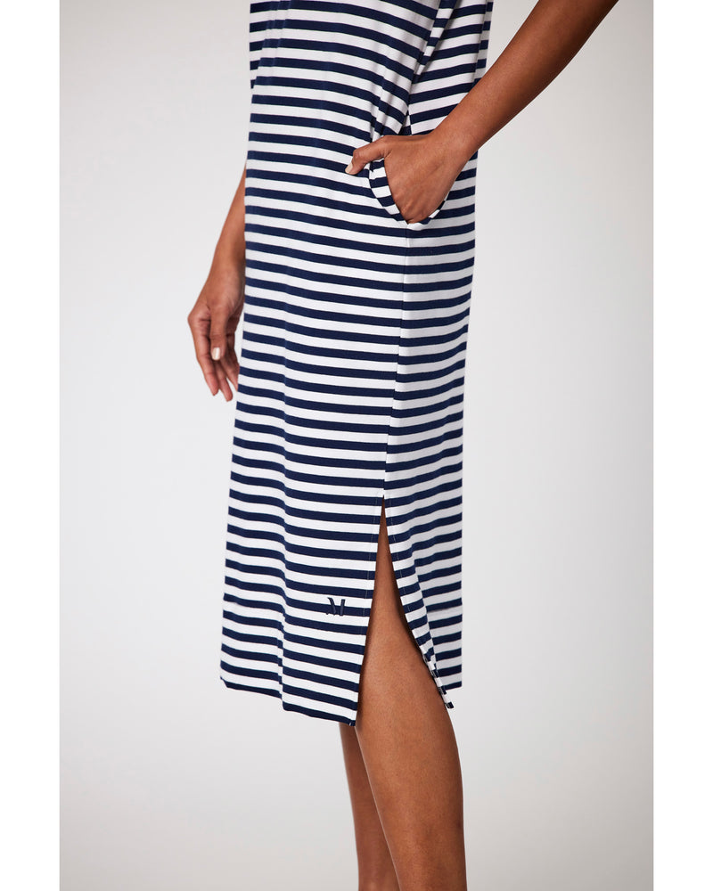 Marlow-Weekday-Midi-Dress-Navy-Stripe-side-pocket