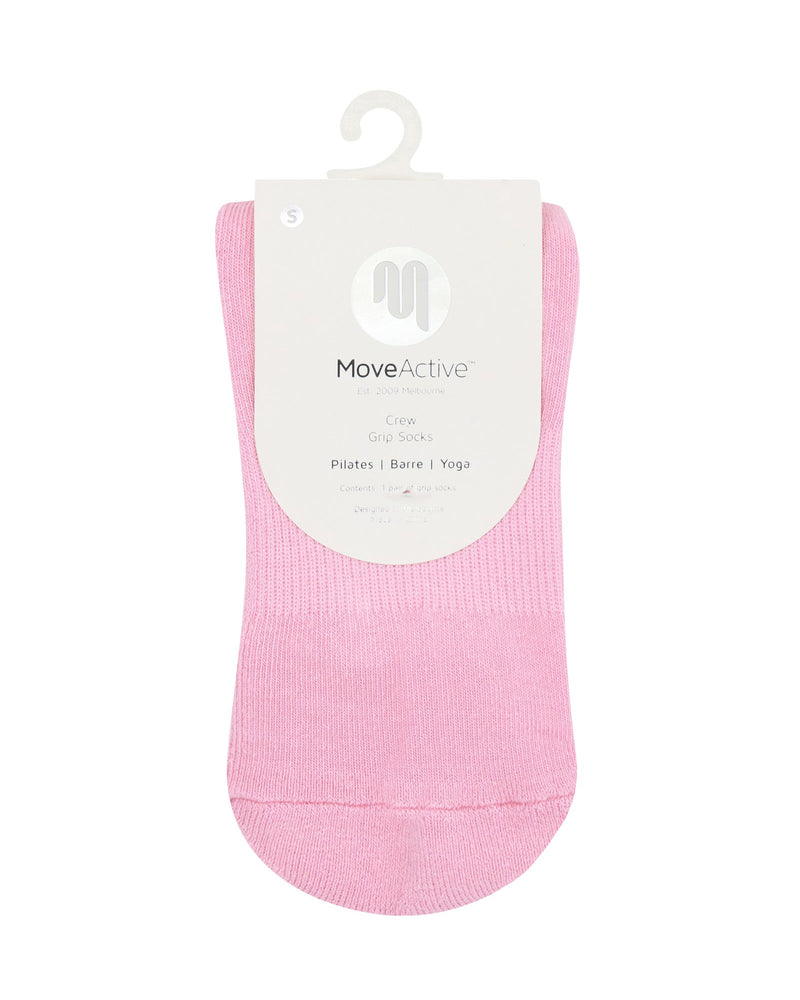 Move-Active-Crew-Non-Slip-Grip-Socks-Ribbed-Sporty-Pink-1