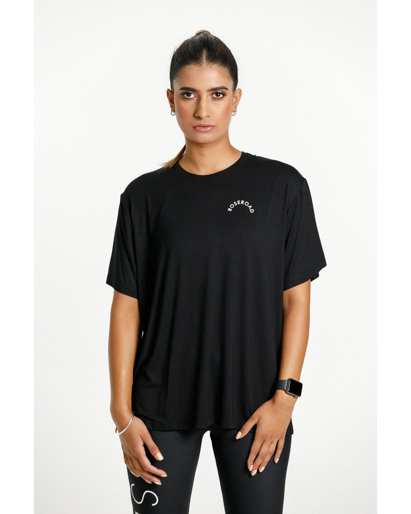Rose-Road-Topher-Tee-black-with-Rose-Road-Arch-Print-front