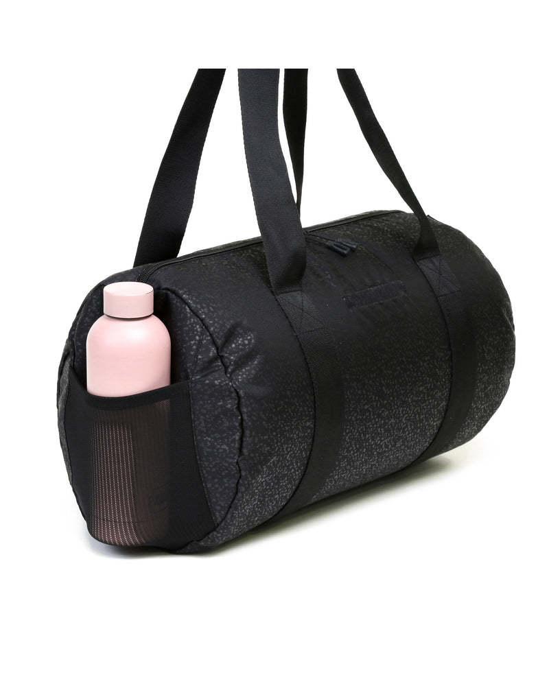 Vooray-Iconic-Barrel-Duffel-Bag-Black-Foil-bottle-holder