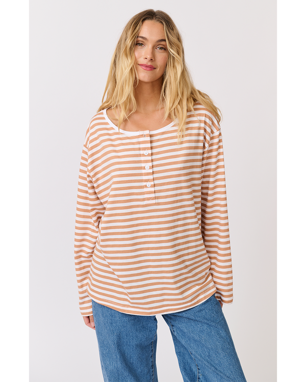 cartel-and-willow-henley-long-sleeve-toffee-stripe-front