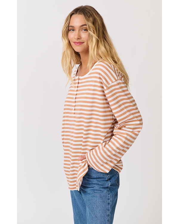 cartel-and-willow-henley-long-sleeve-toffee-stripe-front