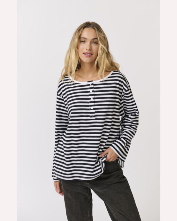 cartel-and-willow-henley-tee-black-white-stripe-front