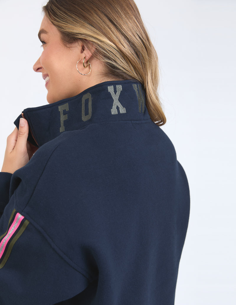 Foxwood Varsity Zip Crew - Navy