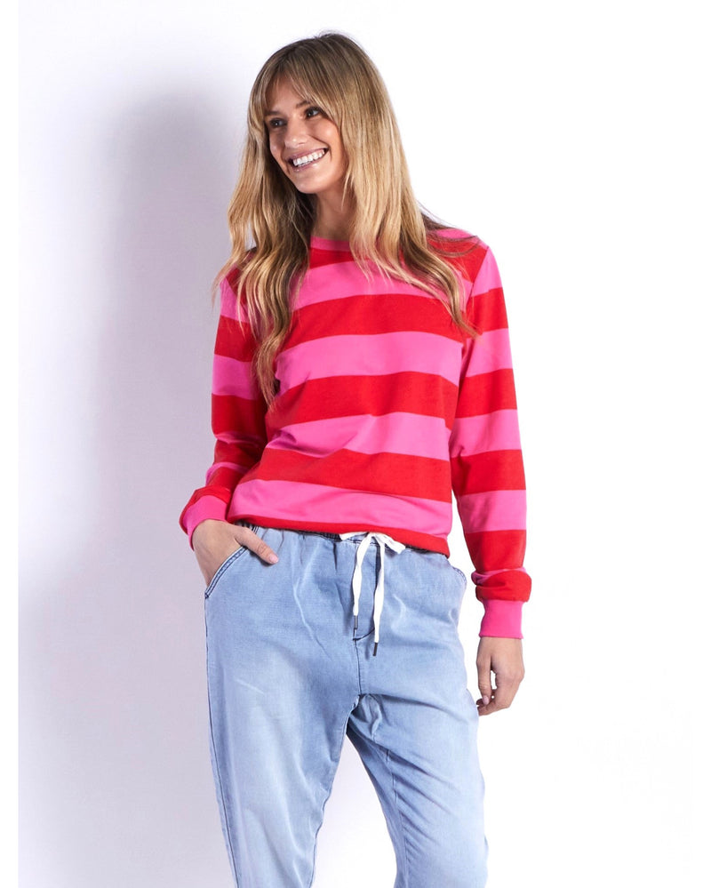 leoni-austin-sweat-red-pink-stripe