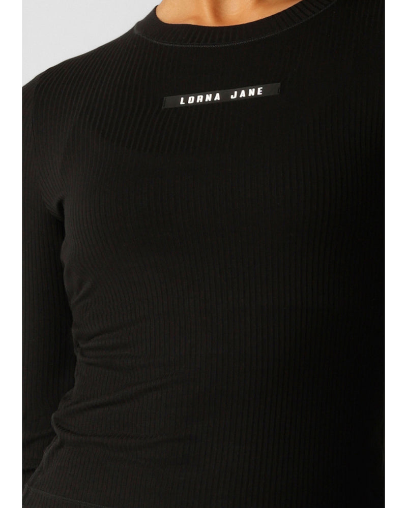 lorna-jane-easy-adjust-long-sleeve-rib-top-black-front