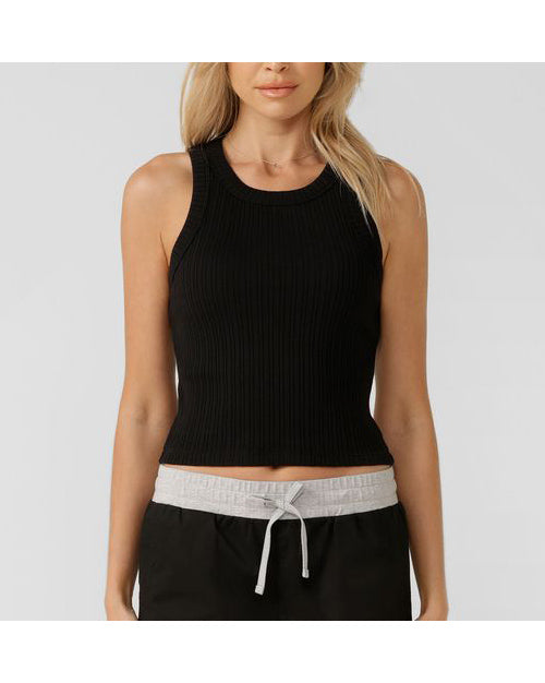 lorna-jane-essential-wide-ribbed-tank-black-front