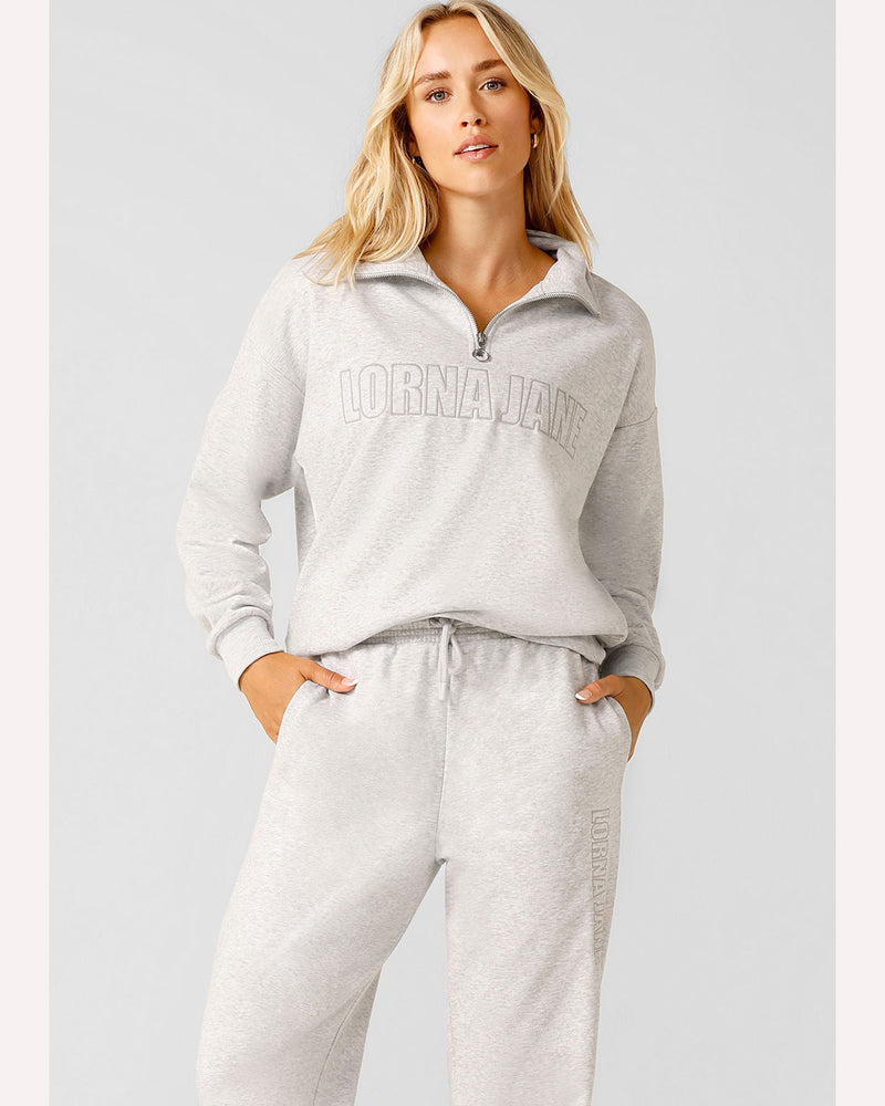 lorna-jane-iconic-quarter-zip-sweatshirt-light-grey-marl-front