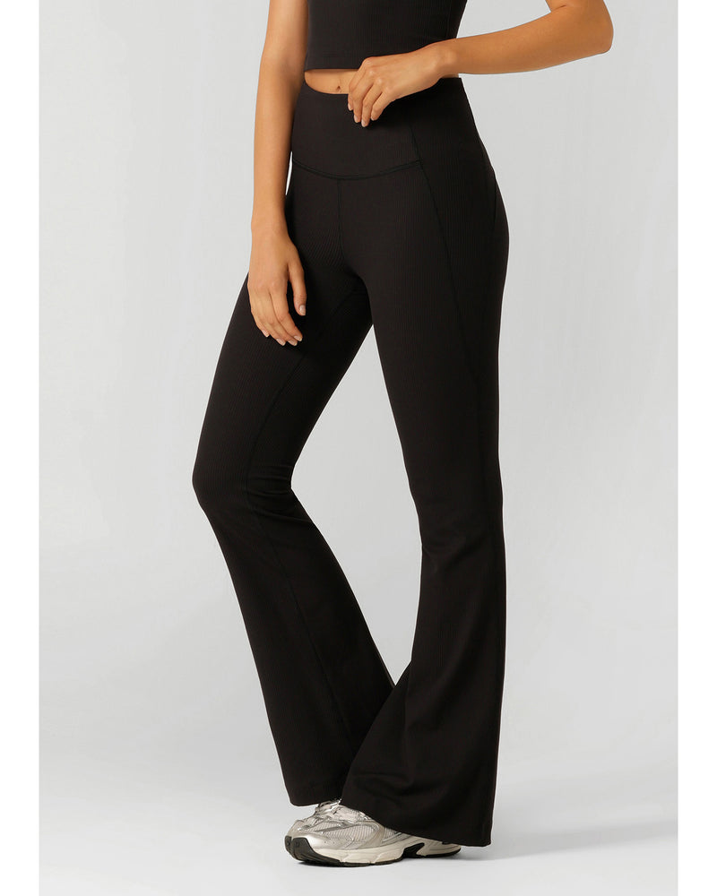 lorna-jane-irrestible-stomach-support-rib-flared-leggings-black