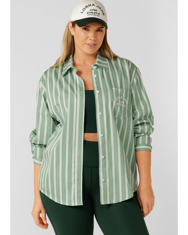 lorna-jane-lotus-limited-edition-shirt-green-stripe-front