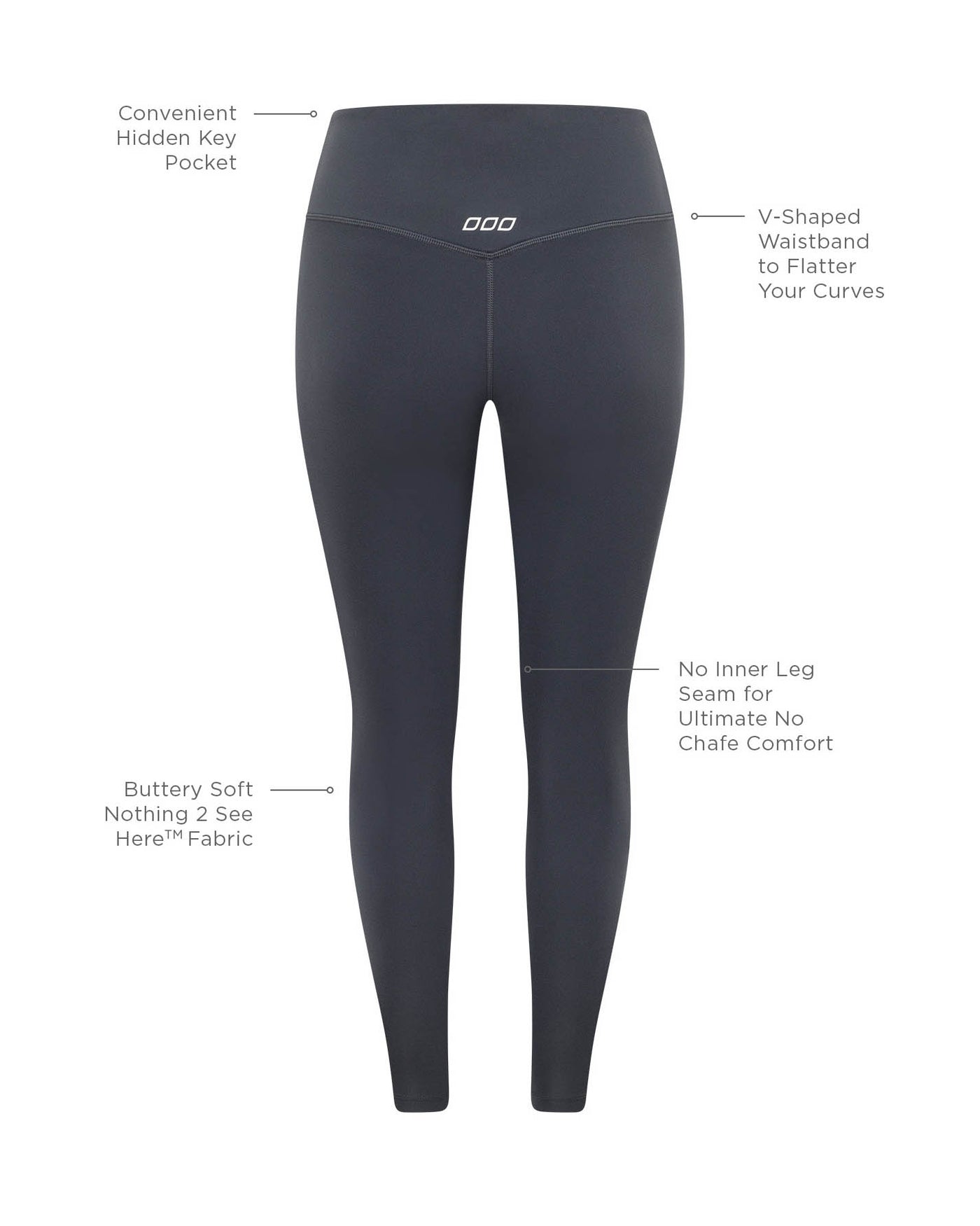 Lorna Jane Lotus No Chafe Ankle Biter Leggings Dark Titanium Fearless Wanaka