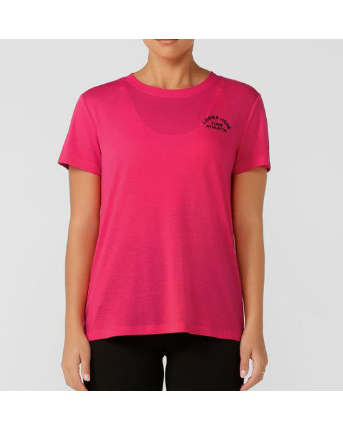 lorna-jane-lotus-t-shirt-neon-raspberry-front-view