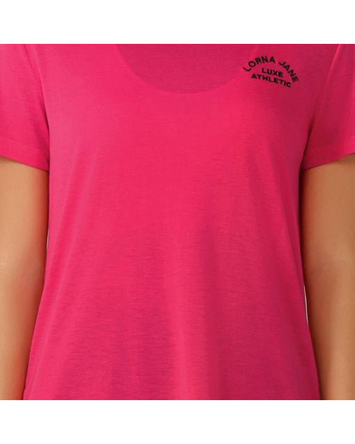 lorna-jane-lotus-t-shirt-neon-raspberry-front