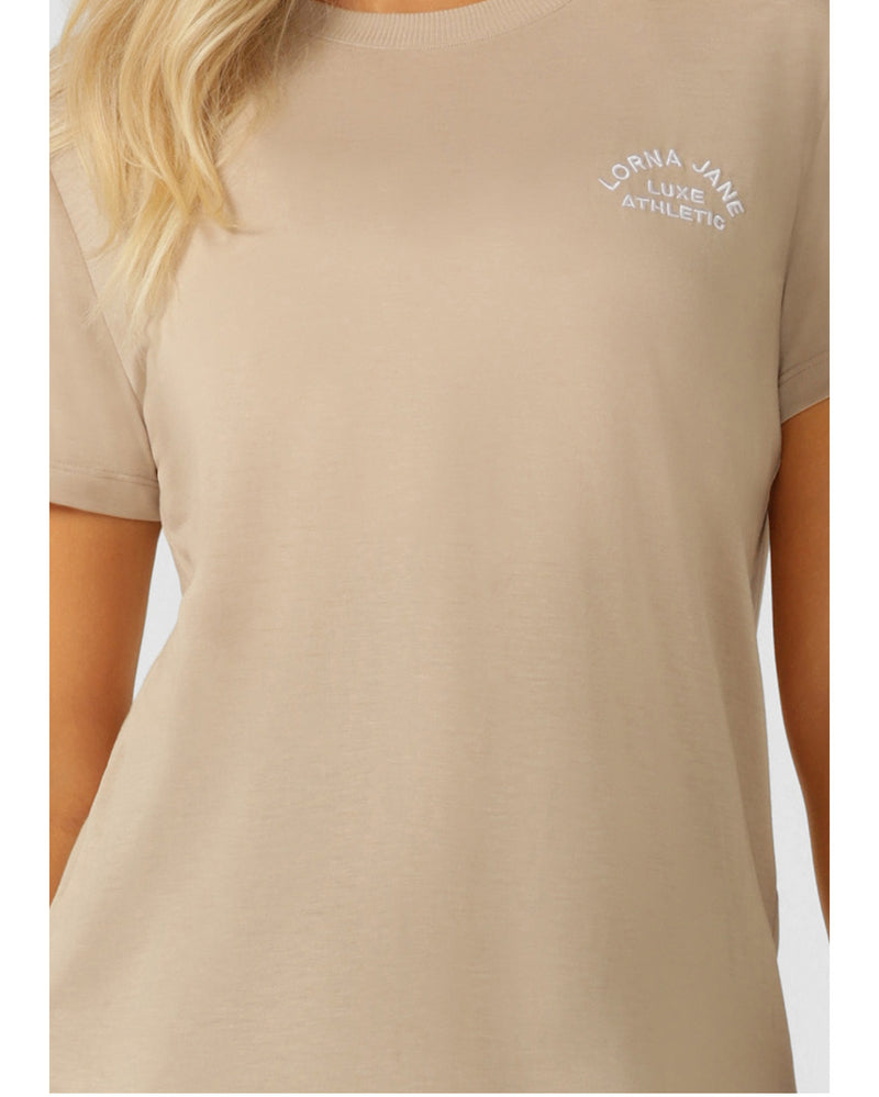 lorna-jane-lotus-t-shirt-oxford-tan-front