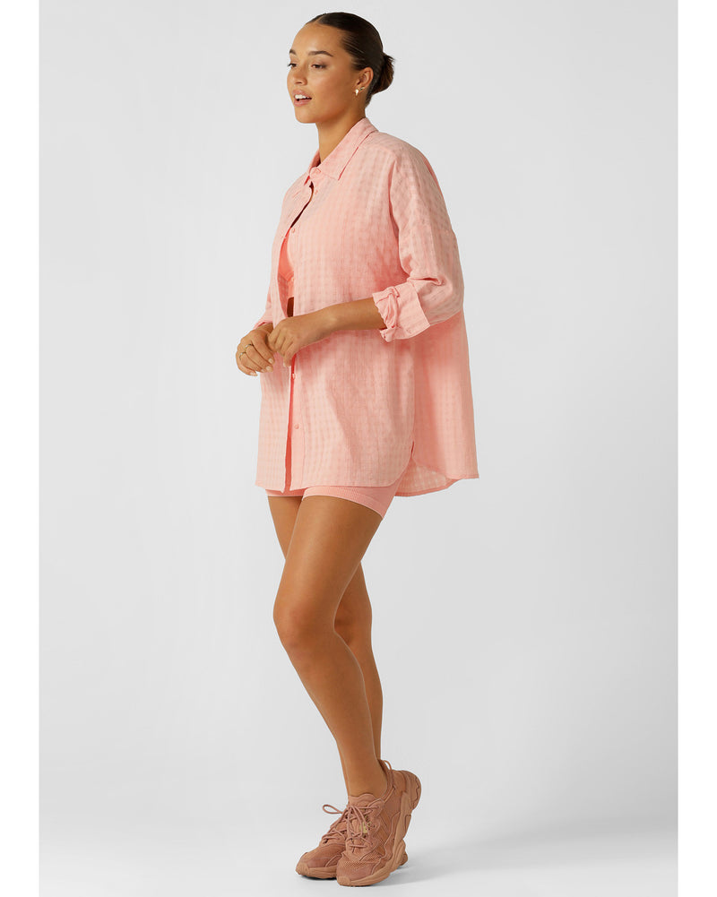 lorna-jane-summer-striope-textured-shirt-peach-front