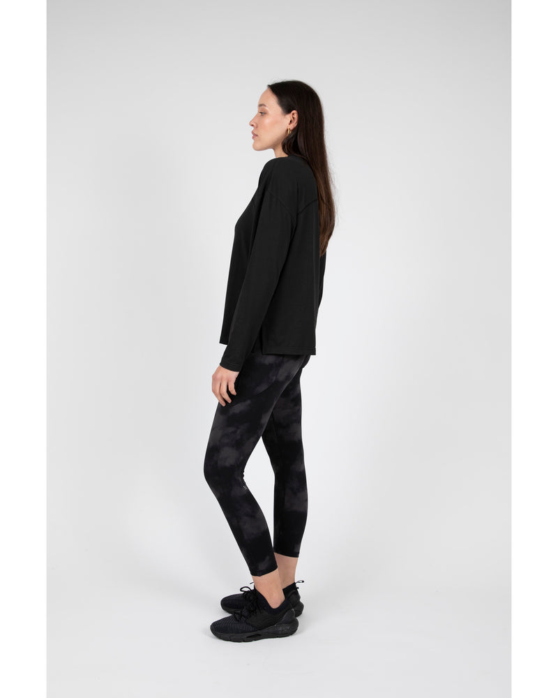 Marlow Half Time Long Sleeve Top - Black