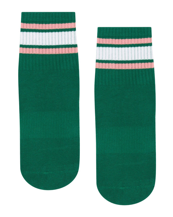 move-active-crew-non-slip-socks-emerald-rose-stripe