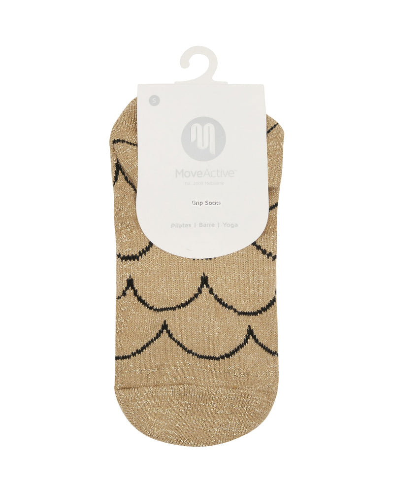 Move Active Classic Low Rise Grip Socks - Scallop Gold