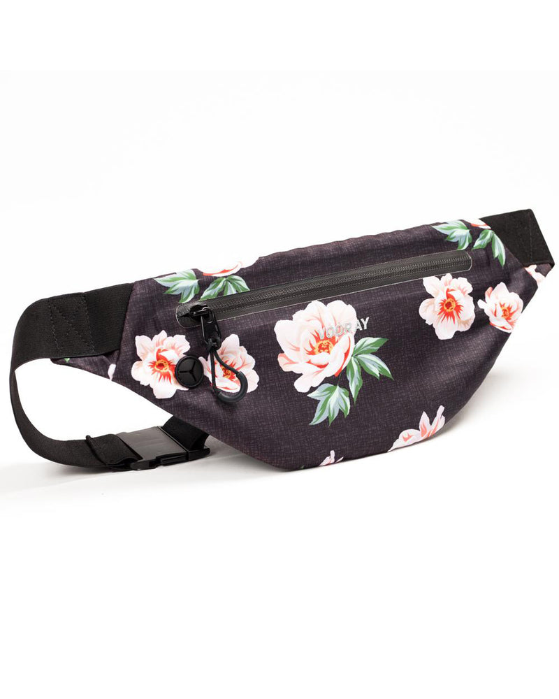 Front view of rose black active fanny pack