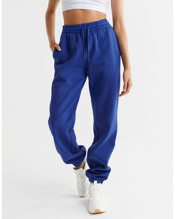 Lilybod-Lucy-Oversized-Fleece-Track-Pant-Cobalt-Blue-front-view