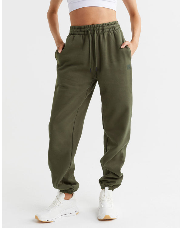 Lilybod-Lucy-Oversized-Fleece-Track-Pant-Olivine-front-view