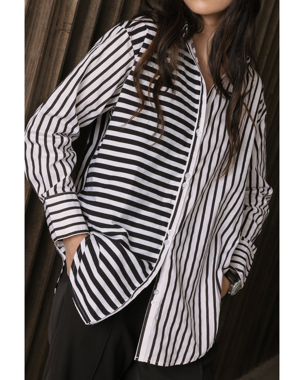 alexandra-austin-mixed-stripe-shirt-black-front