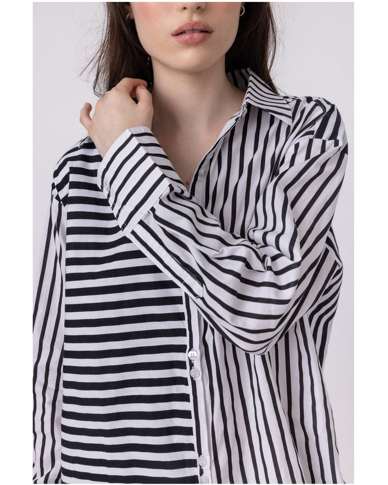 alexandra-austin-mixed-stripe-shirt-black-close-up