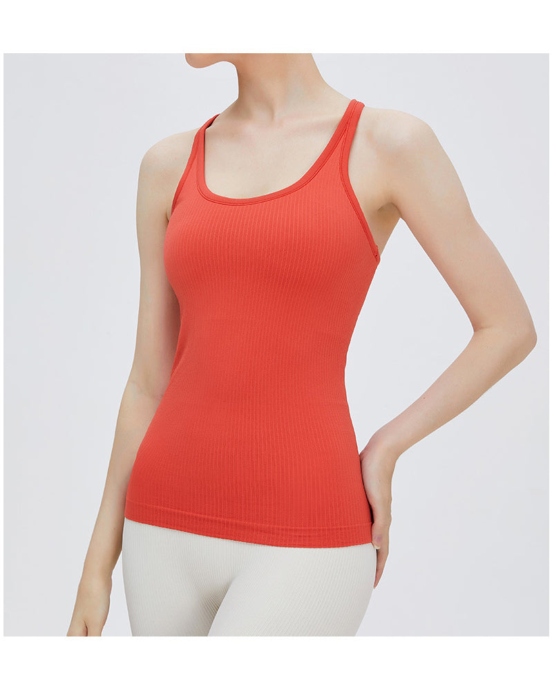 fearless-club-strong-ribbed-tank-red-front-view