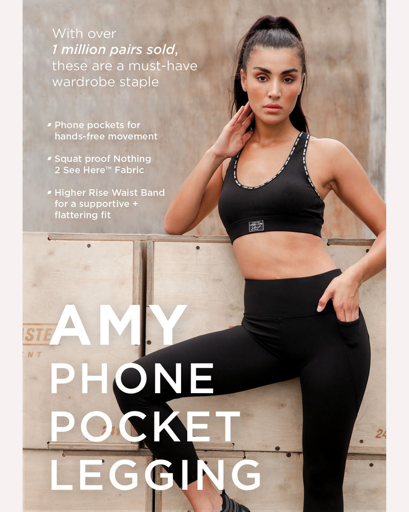 Lorna Jane Amy Phone Pocket Tech Ankle Biter Legging - Black