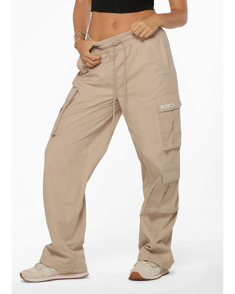 lorna-jane-flashback-high-waisted-cargo-pant-off-white-front-view