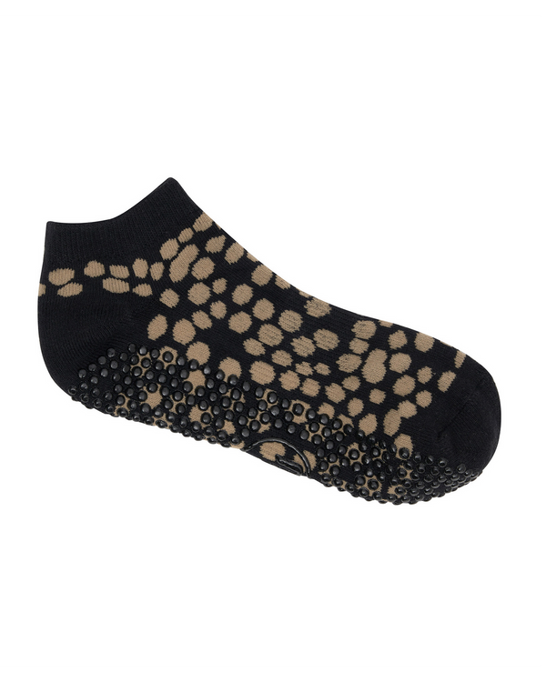 move-active-classic-low-rise-grip-socks-black-and-beige-spots-side-view