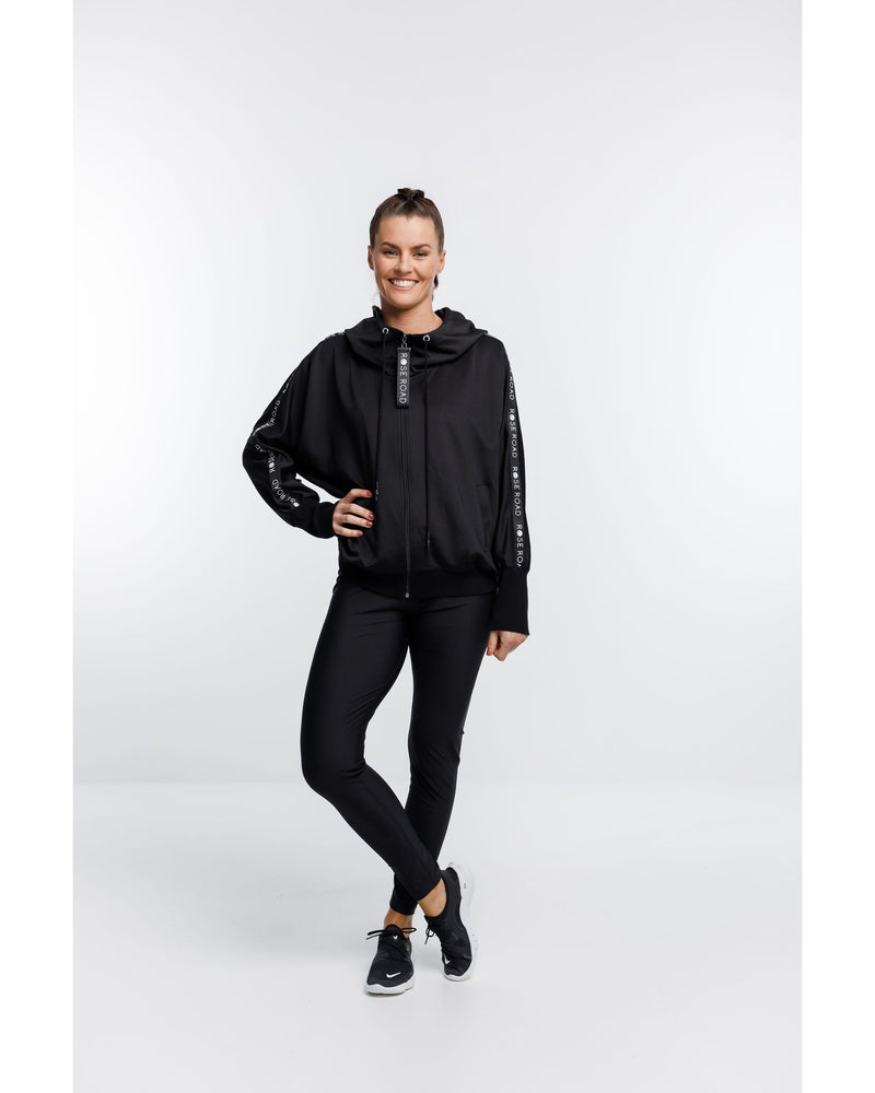 rose-road-black-webbing-roxy-bomber-jacket-full-length-front-view
