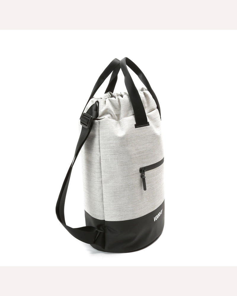 vooray-flex-cinch-backpack-heather-grey-side-view